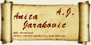Anita Jaraković vizit kartica